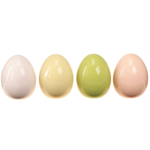 Oeufs de Pâques oeufs en céramique pastel brillant assortis 8×10cm 4 pcs