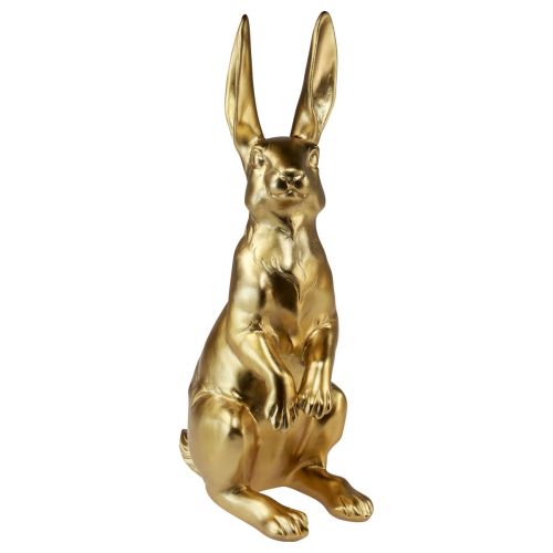 Floristik24 Lapin de Pâques décoratif doré Décoration de Pâques lapin debout H42cm