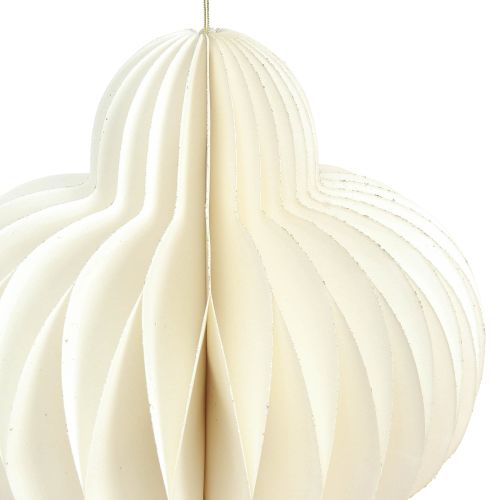 Article Décorations de Noël en papier ornement blanc argenté H40cm 2pcs