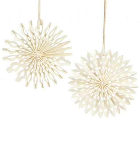 Floristik24 Étoile en papier étoile blanche pour décorations d&#39;arbre suspendues Ø10cm 6 pcs