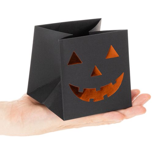 Article Pot de fleurs citrouille en sac en papier, décoration d'Halloween, 10 cm, lot de 6