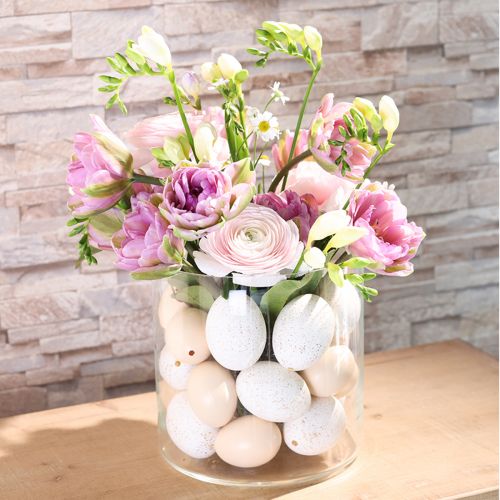 Article Oeufs de poule crème décoration de Pâques oeufs soufflés 10 pcs