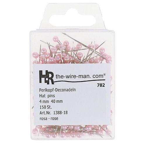 Article Aiguilles tête perle rose Ø4mm 4cm 150 pcs