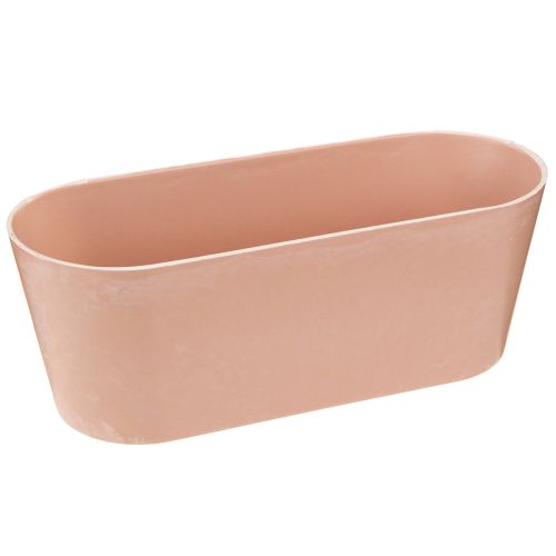 Bol à plantes ovale décoratif en plastique rose marron 27×11×10cm 3pcs