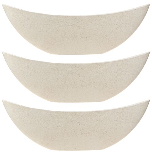 Article Jardinière bateau bac à plantes beige chiné L38,5cm 3pcs