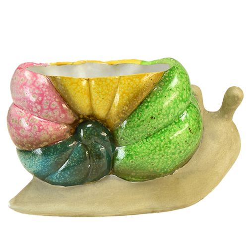 Article Pot de plante décoratif en forme d&#39;escargot, pot de fleur en céramique coloré 19 × 8,5 × 11 cm