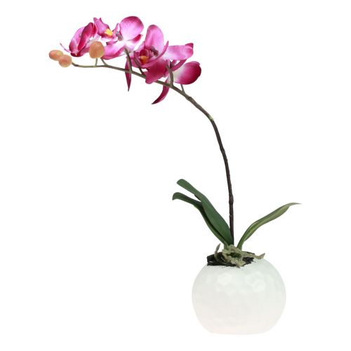 Orchidées artificielles en pot Phalaenopsis fleurs artificielles  orchidées rose 34cm-60407-09