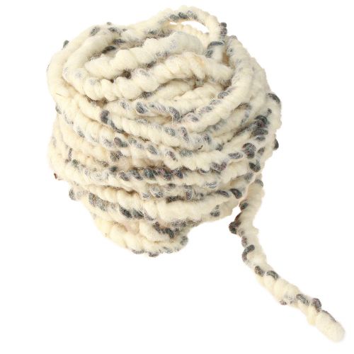 RAW cordon laine de mouton et jute cordon de laine feutre blanc gris 10m