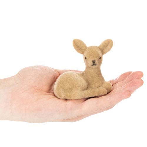 Article Figurine décorative de faon couché, 8 cm, lot de 6.