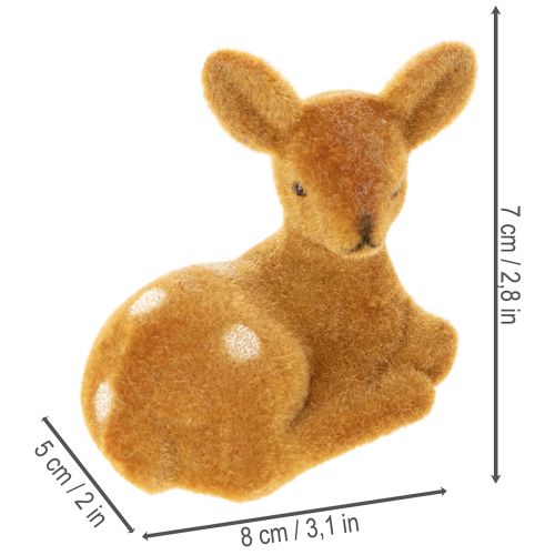 Article Figurine décorative de faon couché, 8 cm, lot de 6.