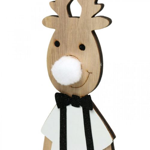 Article Figurine de décoration en bois renne Noël à poser 12×6.5cm H45cm 2pcs