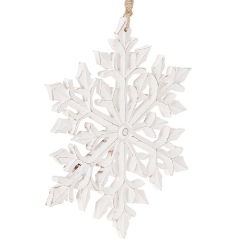 Article Grand flocon de neige décoratif, décoration à suspendre, 30 cm