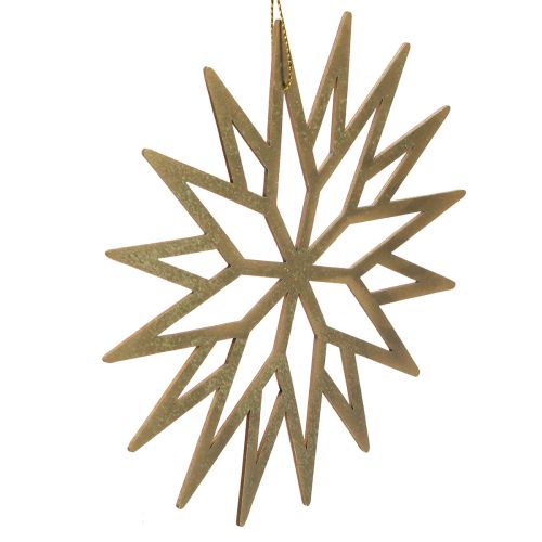 Article Flocons de neige en bois décoratifs pour sapin de Noël marron 15 cm 8 pcs