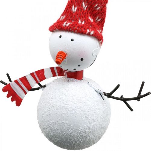 Article Décoration de sapin de Noël bonhomme de neige à suspendre en métal 8,5/13 cm 4 pcs