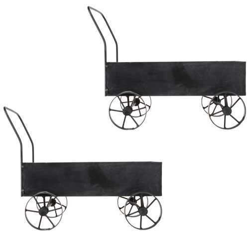 Article Brouette jardinière décorative en métal anthracite L37cm