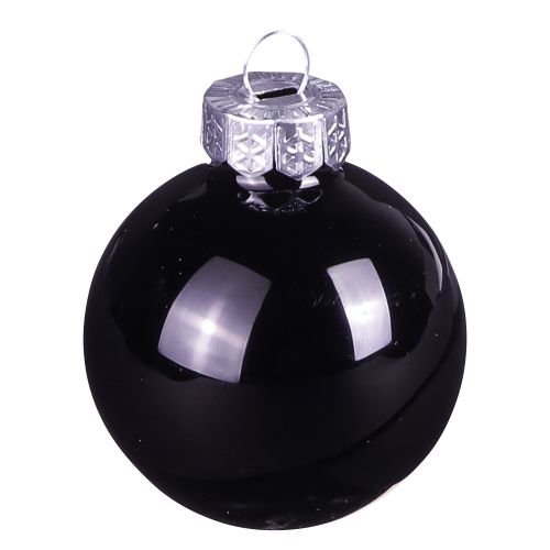 Article Boules de Noël noires boules d&#39;arbre en verre Ø4cm 24 pcs