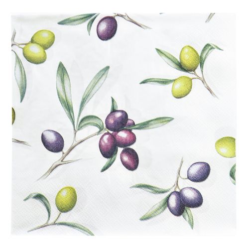 Floristik24 Serviettes aux olives décoration de table d&#39;été 33x33cm 20pcs