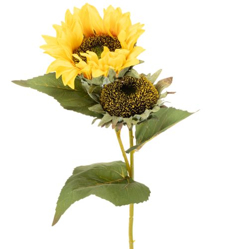 Article Tournesol artificiel avec feuilles et fleurs réalistes, 58 cm, lot de 3