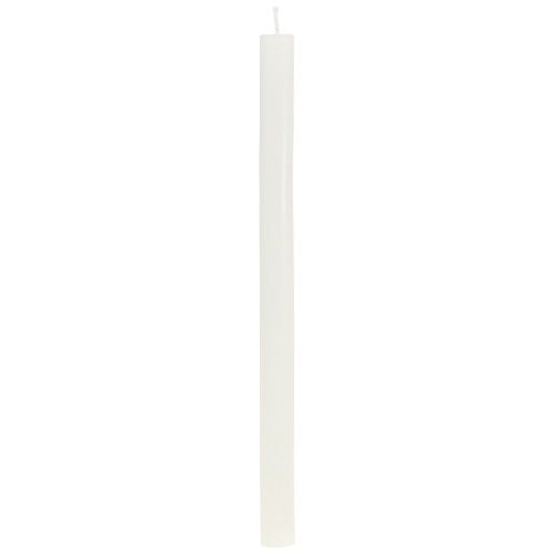 Floristik24 Bougies coniques de couleur unie blanc crème 21×240mm 12pcs