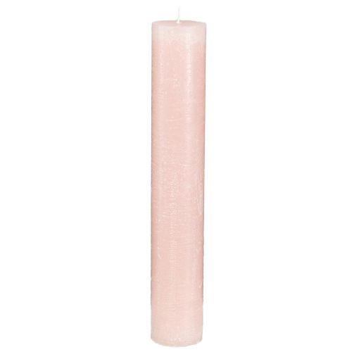 Floristik24 Bougies teintes dans la masse Rose clair 50×300mm 4pcs