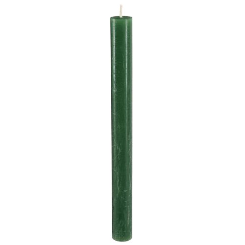 Bougies coniques, bougies unies, vert foncé, 21×240mm, 12 pièces