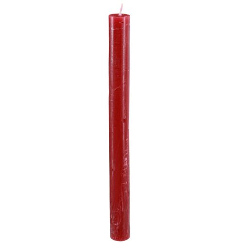 Floristik24 Bougies coniques, bougies unies, rouge foncé, 21×240mm, 12 pièces