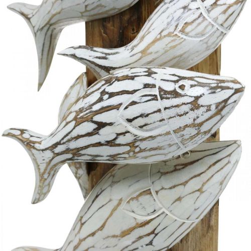 Sculpture POISSONS, banc de poissons en métal et bois.
