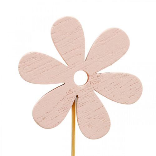 Article Bouchon fleur Bouchon décoratif en bois fleur colorée 6.5cm 12pcs