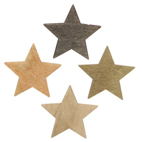 Floristik24 Étoiles à disperser décoration en bois Noël Ø4cm 72 pcs