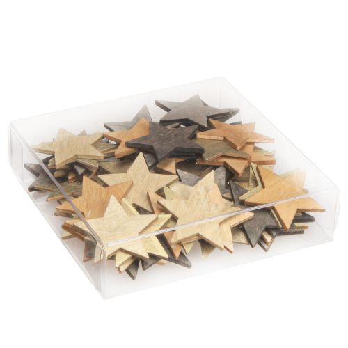 Article Étoiles à disperser décoration en bois Noël Ø4cm 72 pcs