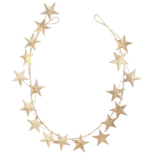 Guirlande étoiles pour Noël métal doré L180cm