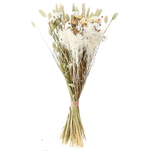 Article Bouquet de fleurs séchées fleurs paille grain blanc 55cm