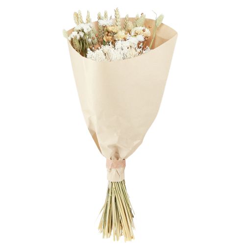 Article Bouquet de fleurs séchées fleurs paille grain blanc 55cm