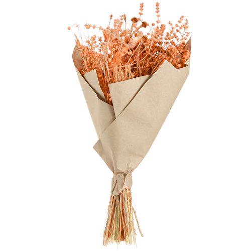 Article Bouquet de fleurs séchées orange abricot bouquet sec 45cm 80g