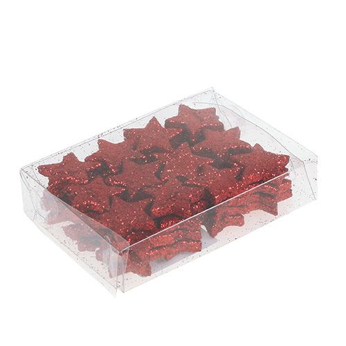 Article Décoration à disperser étoiles rouge 2,5cm mica 96pcs