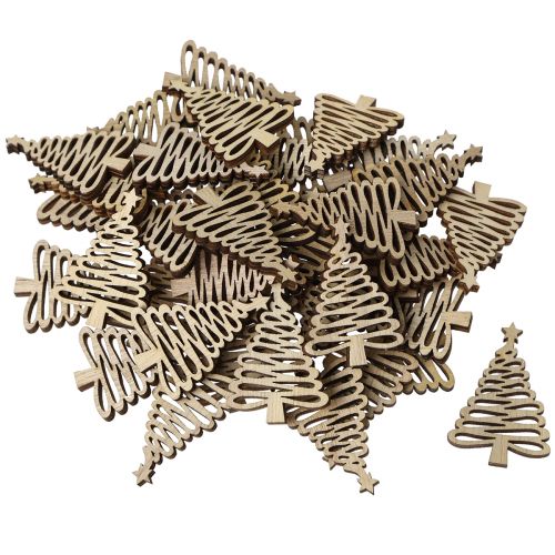 Article Décoration à disperser sapin de Noël naturel 3x4,5cm 72 pcs