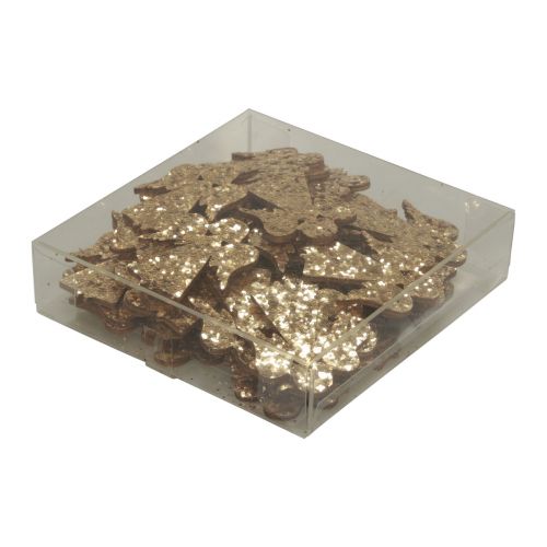 Article Décoration à disperser Noël ange en bois paillettes dorées 5x3,5cm 48pcs