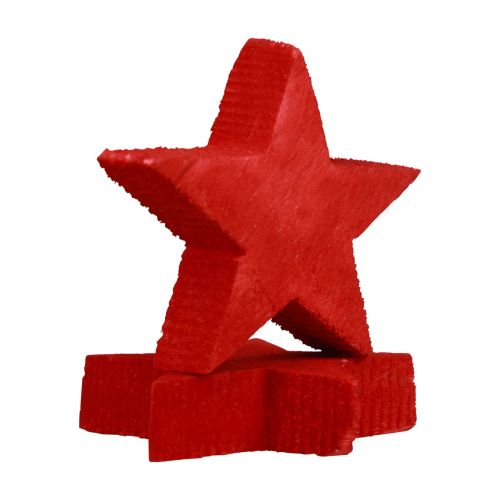 Article Décoration à disperser étoiles de Noël étoiles en bois rouge Ø4cm 24 pcs