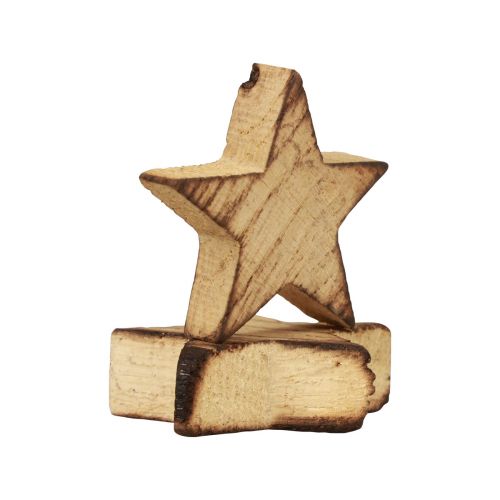 Article Décoration à disperser étoiles de Noël étoiles en bois flammé Ø4cm 24 pcs