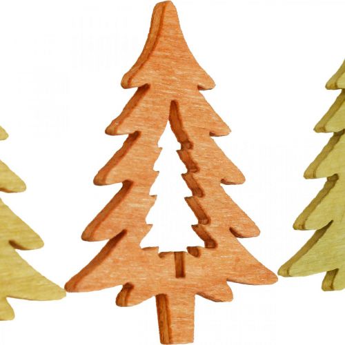 Article Décoration à disperser sapin de Noël orange 4cm 72 pcs