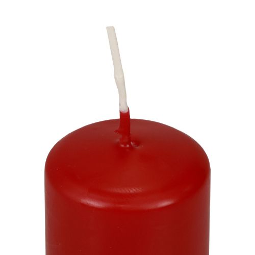 Article Bougies piliers rouges Bougies de l&#39;Avent petites vieilles rouges 60/40mm 24pcs