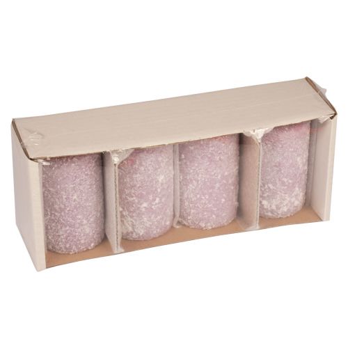 Article Bougies piliers Bougies de Noël d&#39;hiver violet 60×100mm 4 pcs