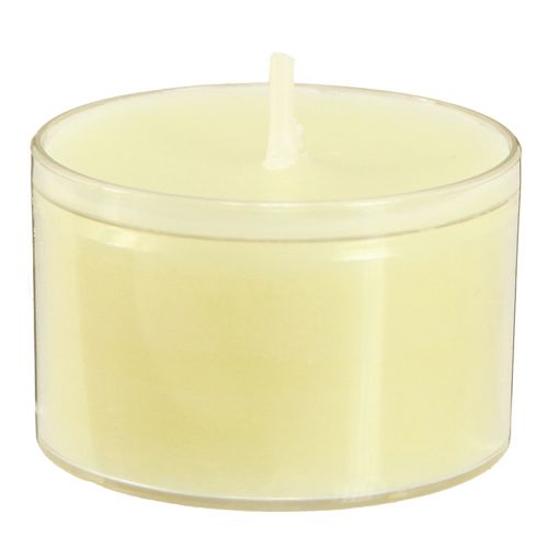 Article Veilleuses bougies chauffe-plat jaune crème dans un bol en plastique 8 heures 50 pcs