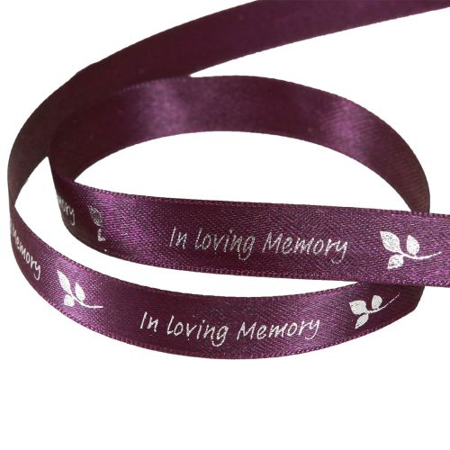 Article Ruban de deuil en argent violet In Loving Memory 15mm 25m