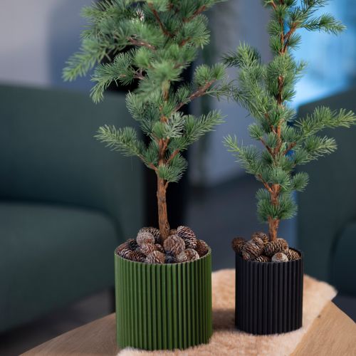 Article Cache-pot en papier vert foncé Ø13cm H12cm 4 pcs