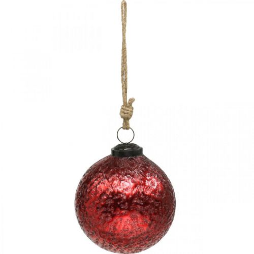 Article Boules de Noël vintage boules de sapin de Noël en verre rouge Ø10cm 2pcs