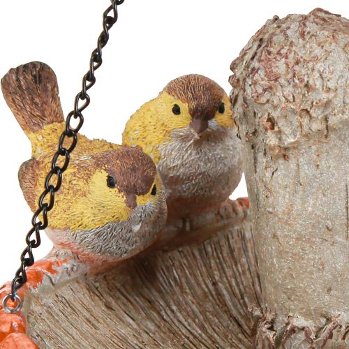 Article Décoration oiseau automne à suspendre champignon avec 2 oiseaux Ø20cm H15cm