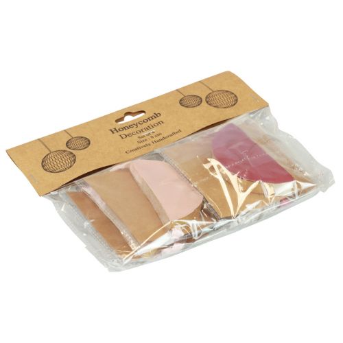 Article Boules nid d'abeille Noël bordeaux rose Ø8cm 4pcs