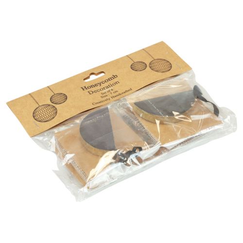 Article Boules en nid d&#39;abeille Boules de Noël en nid d&#39;abeille noir doré Ø7cm 4pcs