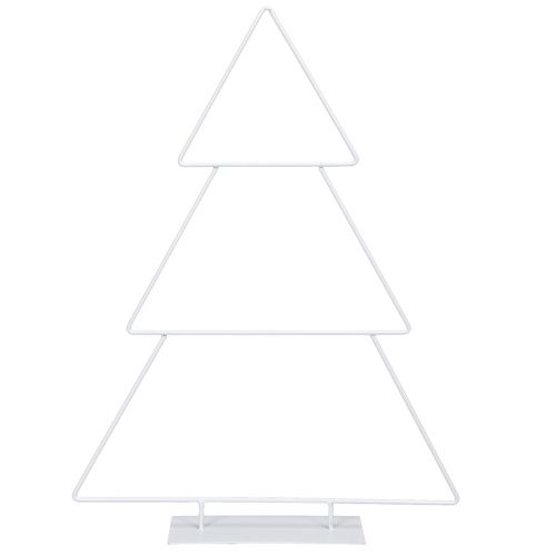 Sapin de Noël en métal blanc à poser et à décorer 41cm